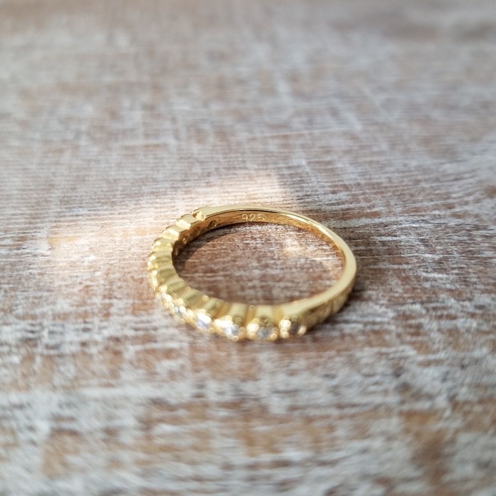 14k Gold Bubble Half Eternity Band - Picture 5 of 6